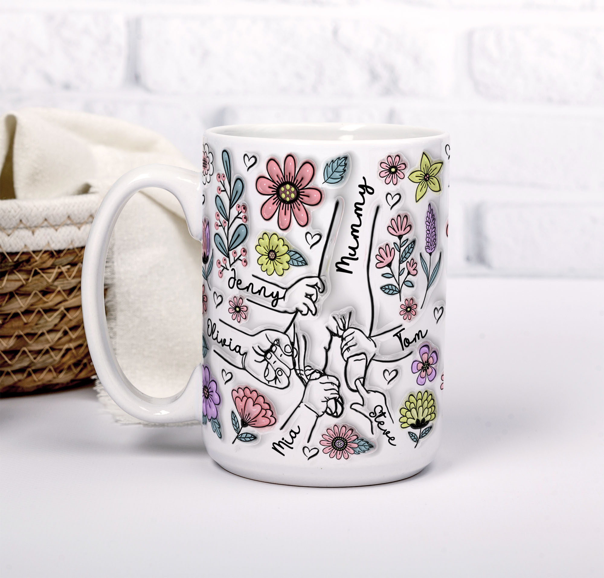 Personalised Mummy Mug – Custom Hands & Kids Names Mug - Image 6