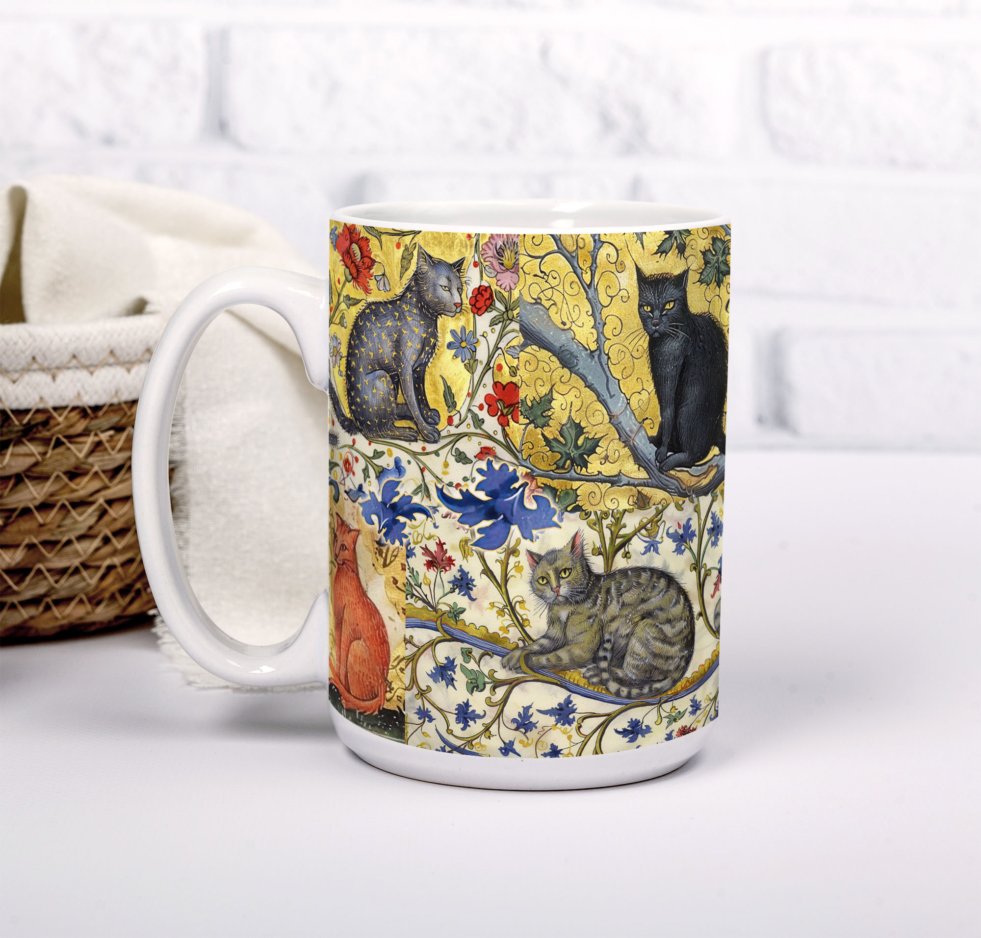 Medieval Cat Mug - Gothic Art, Funny Witchy Coffee Cup - Image 8