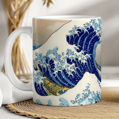 Alternative view of The Great Wave Mug - Japanese Art Cup - Hokusai Wave Off Kanagawa