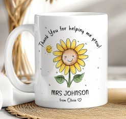 Personalised Sunflower Teacher Mug – Thank You Gift