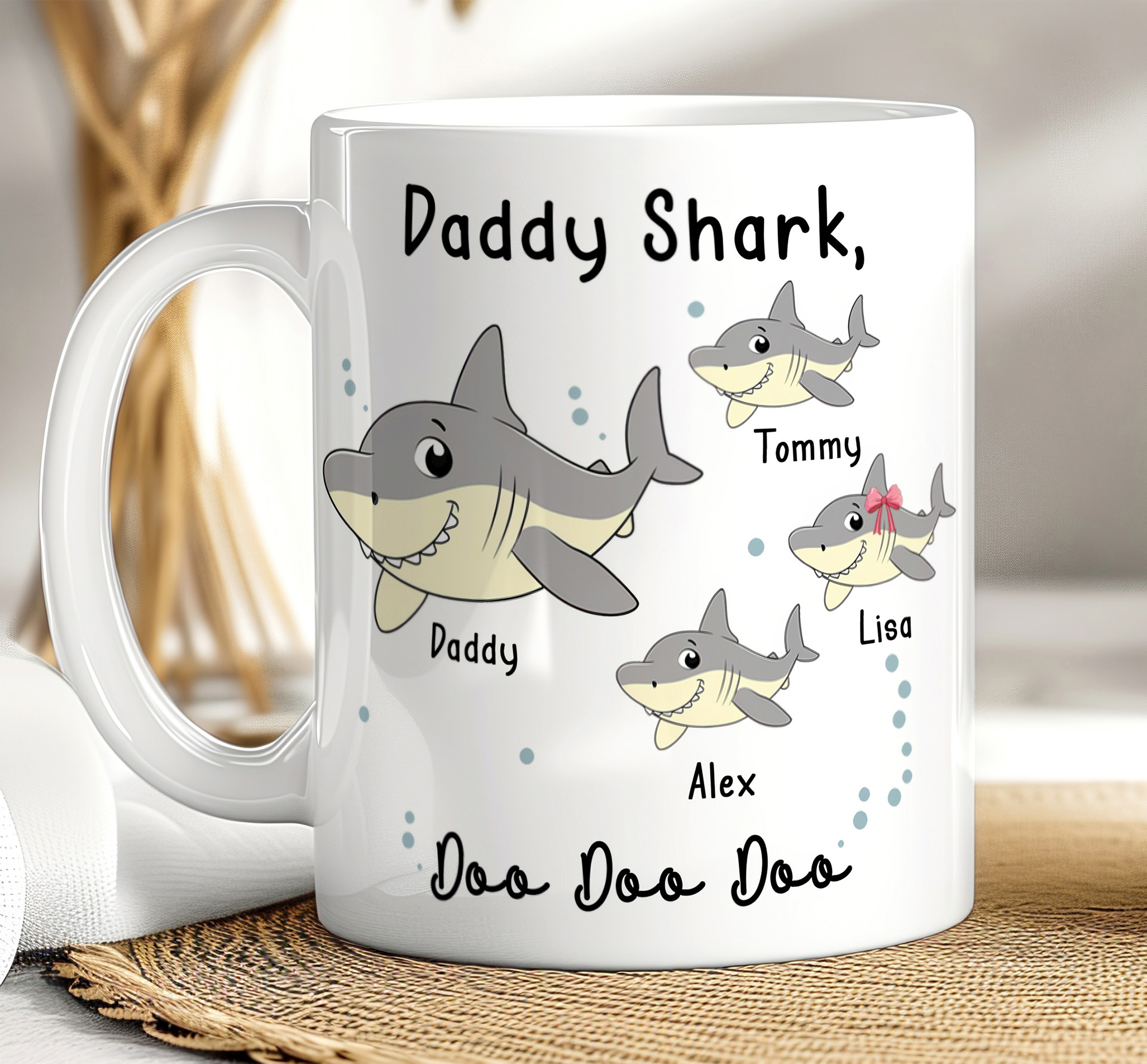 Personalised Daddy Shark Mug - Father's Day Gift