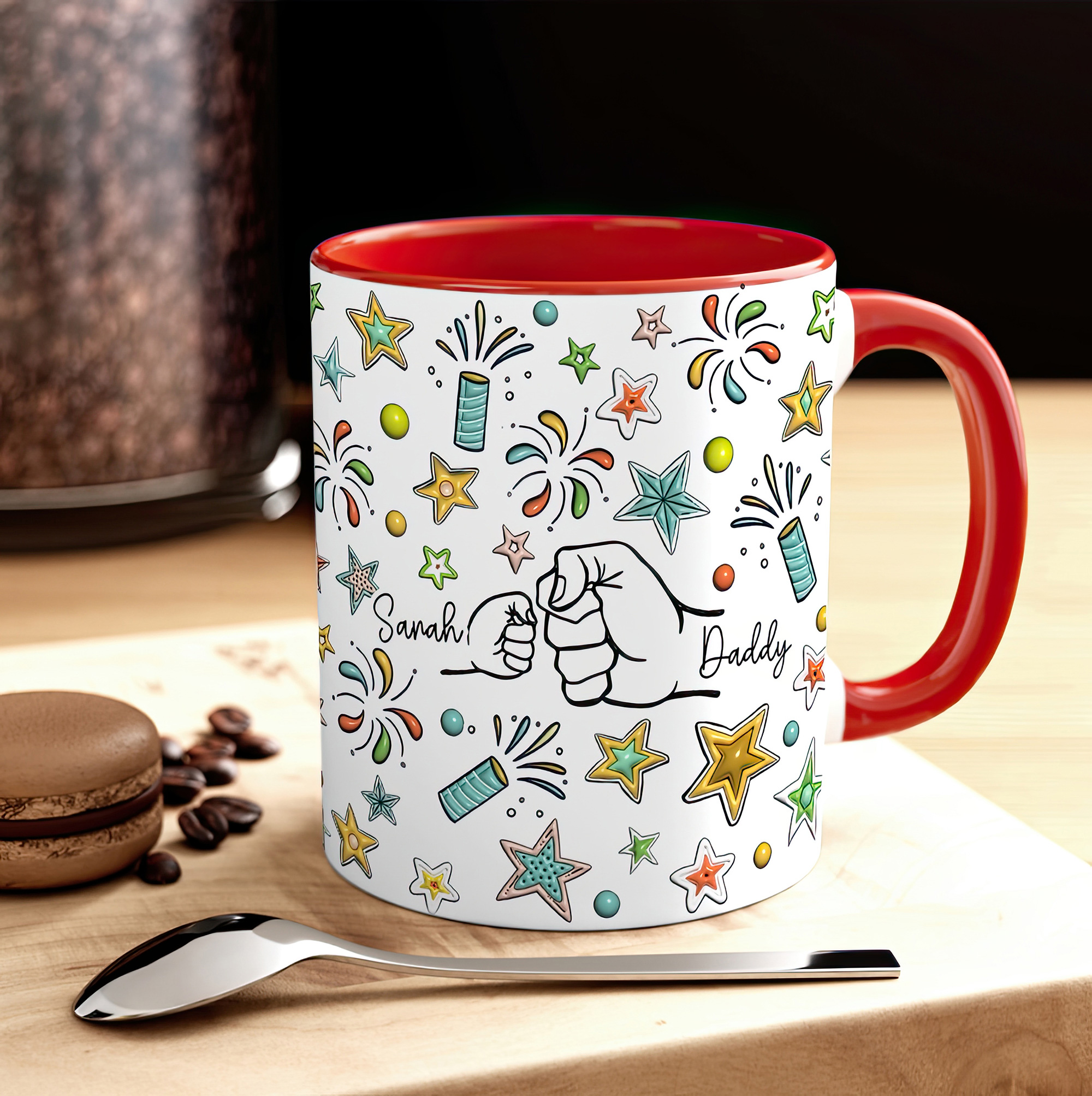 Personalised Daddy Fist Bump Mug – Custom Family Gift for Dad - Image 8