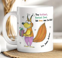 Personalised Funny Dad Mug – Cute Squirrel Gift from Kids