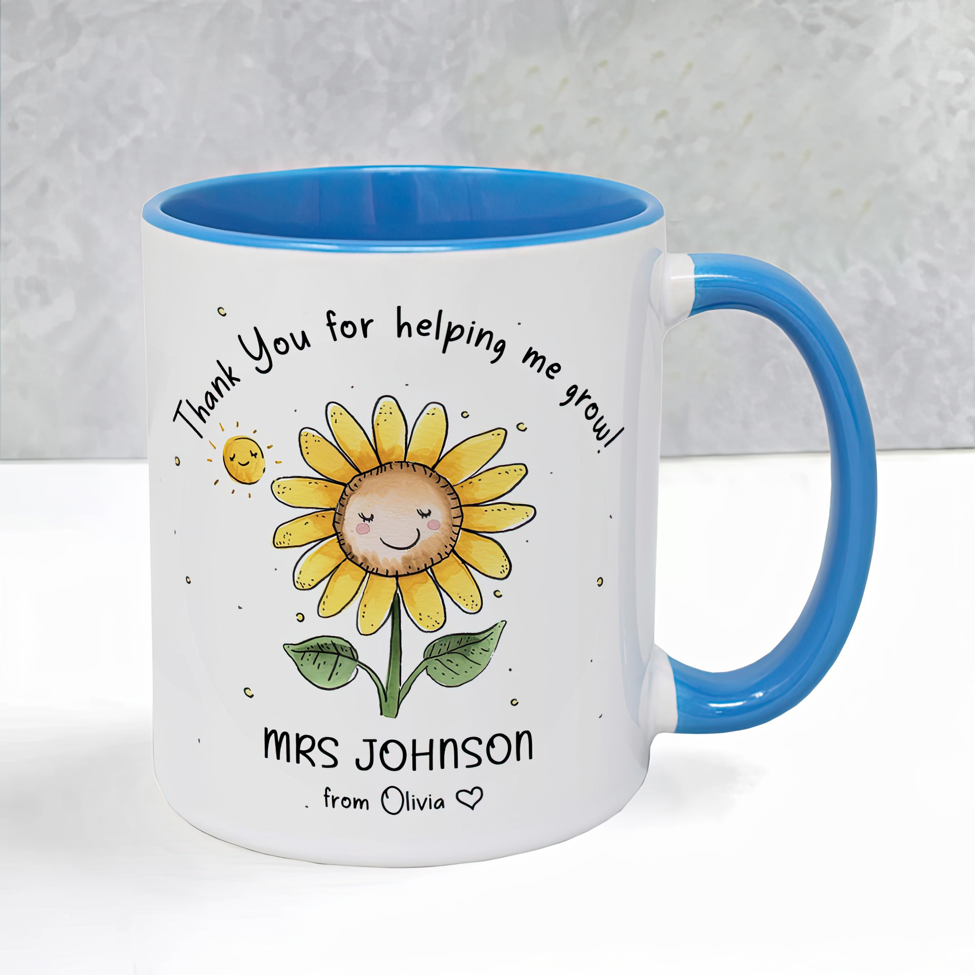 Personalised Sunflower Teacher Mug – Thank You Gift - Image 10