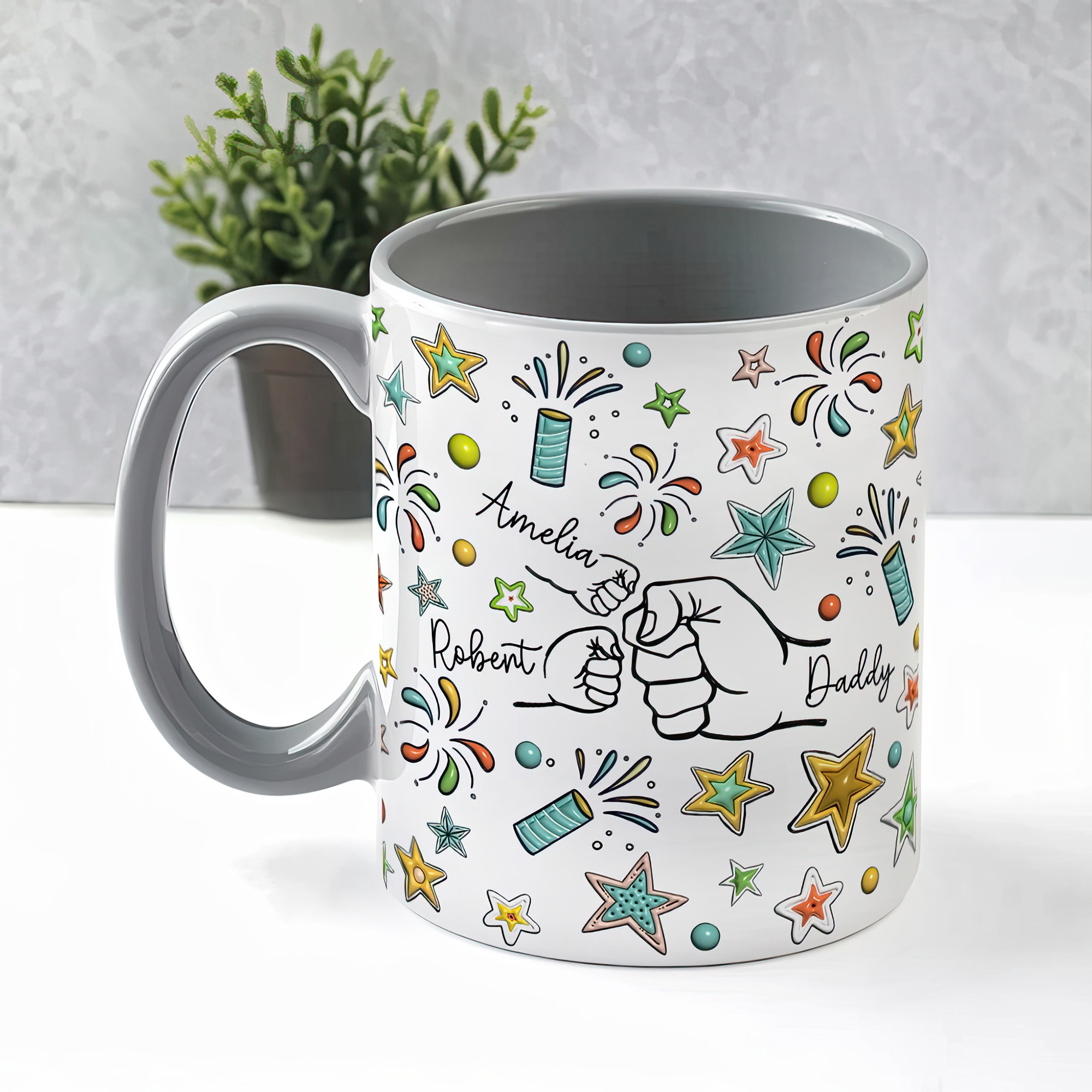 Personalised Daddy Fist Bump Mug – Custom Family Gift for Dad - Image 7