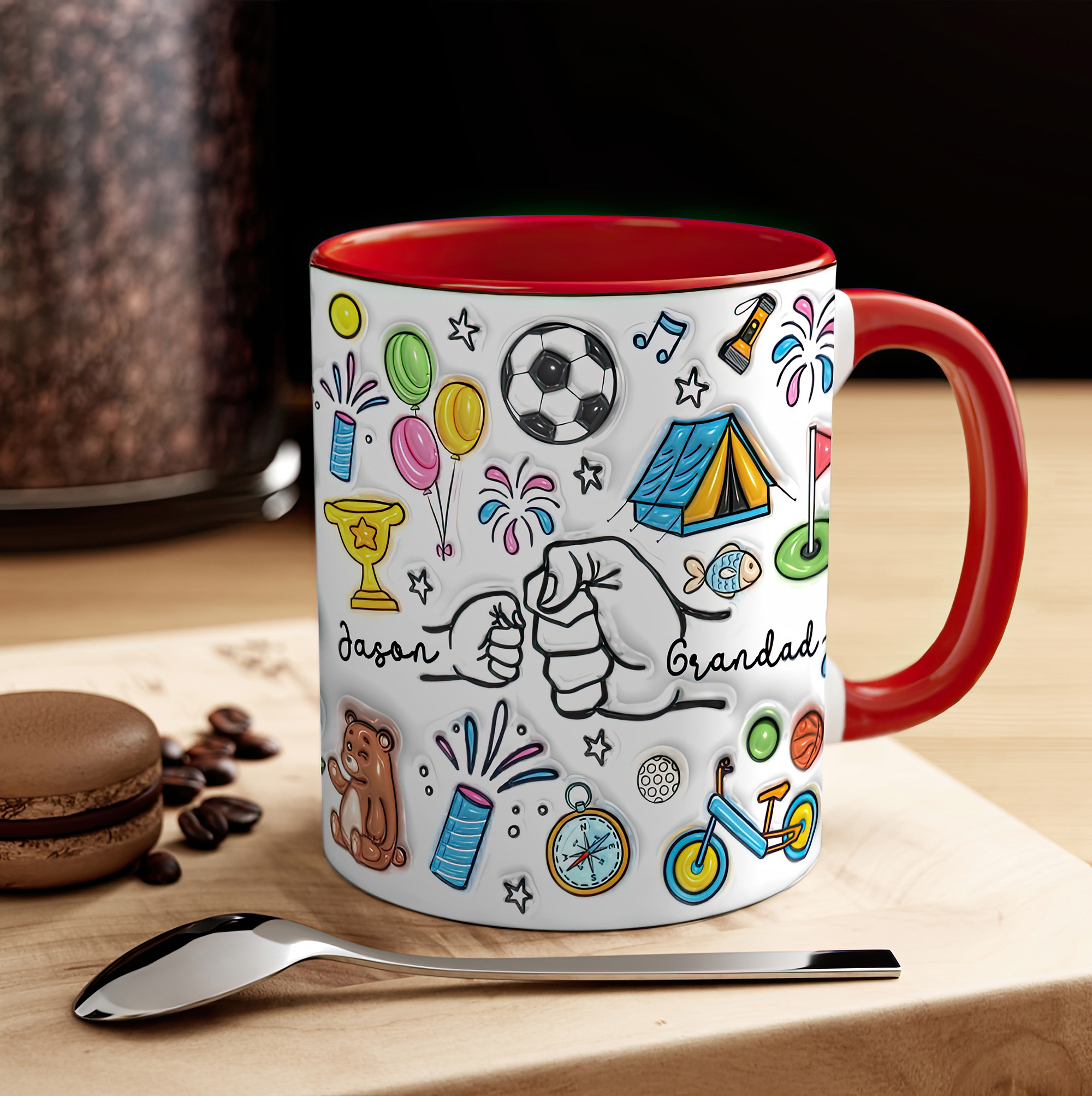 Personalised Daddy Fist Bump Mug – Gift from Kids - Image 7