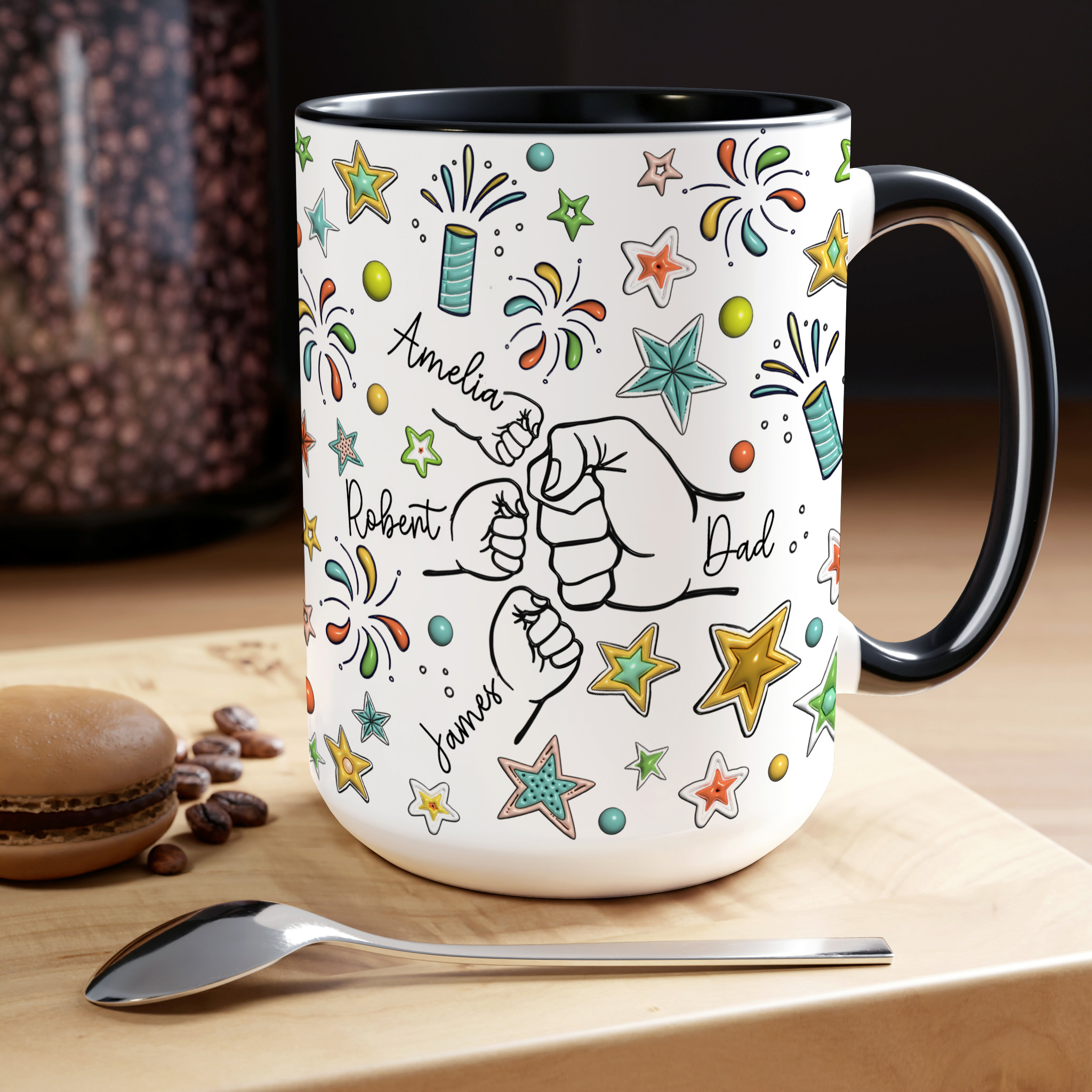 Personalised Daddy Fist Bump Mug – Custom Family Gift for Dad - Image 6