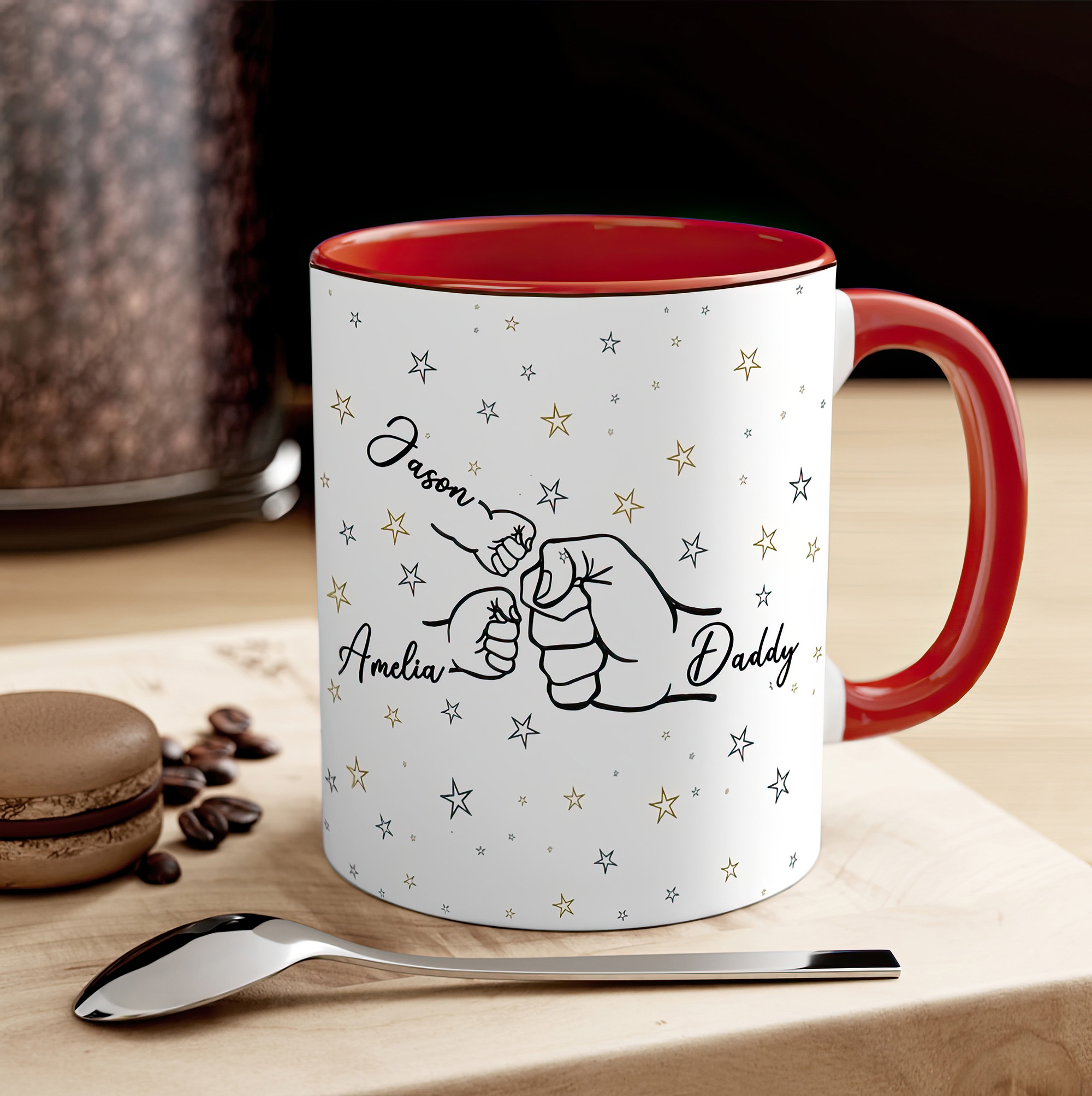 Personalised Fist Bump Dad Mug – Family Names Father’s Day Gift - Image 8
