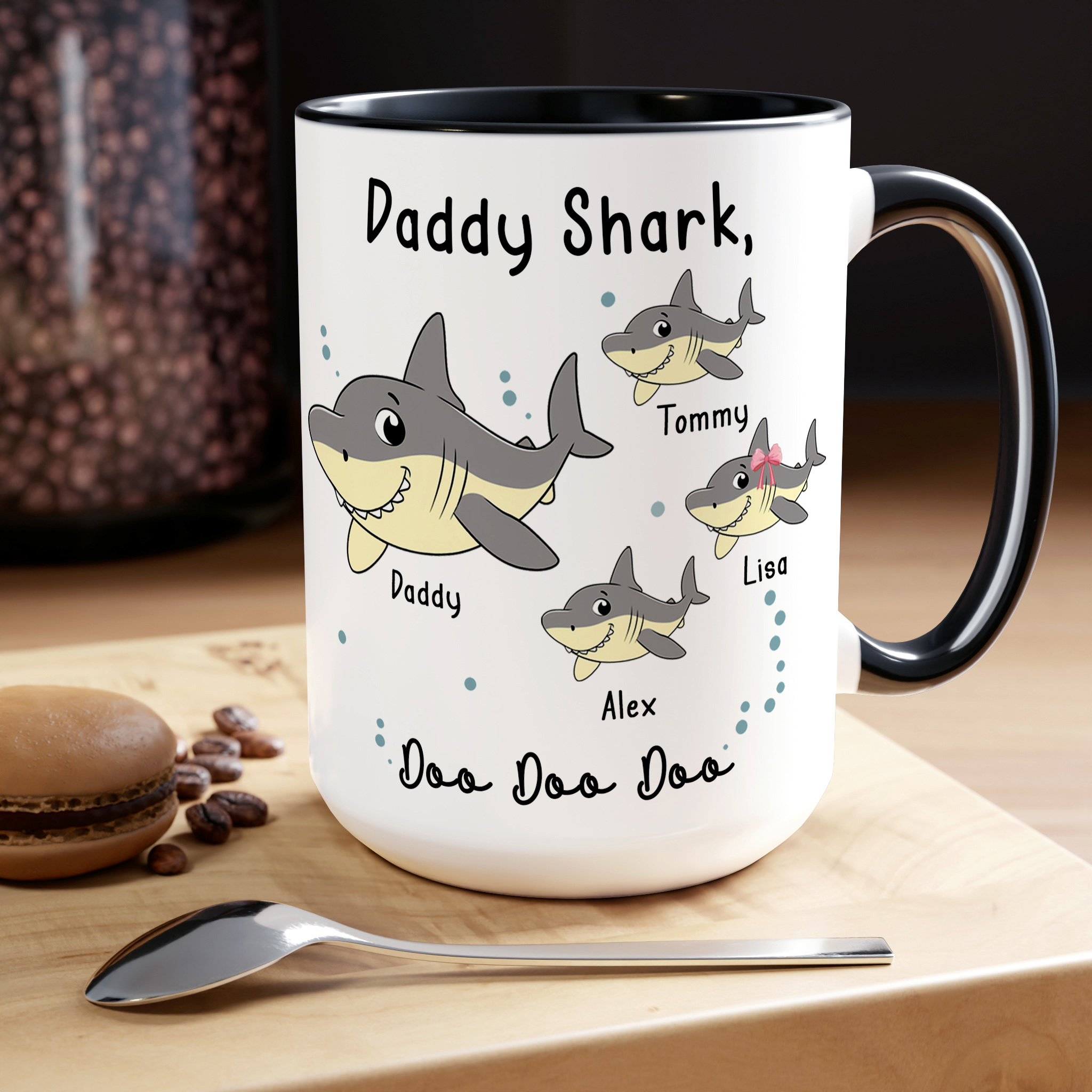 Personalised Daddy Shark Mug - Father's Day Gift - Image 6