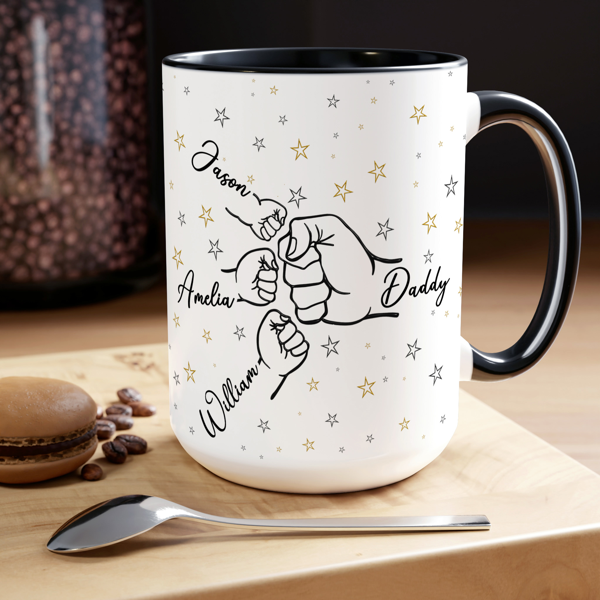Personalised Fist Bump Dad Mug – Family Names Father’s Day Gift - Image 7