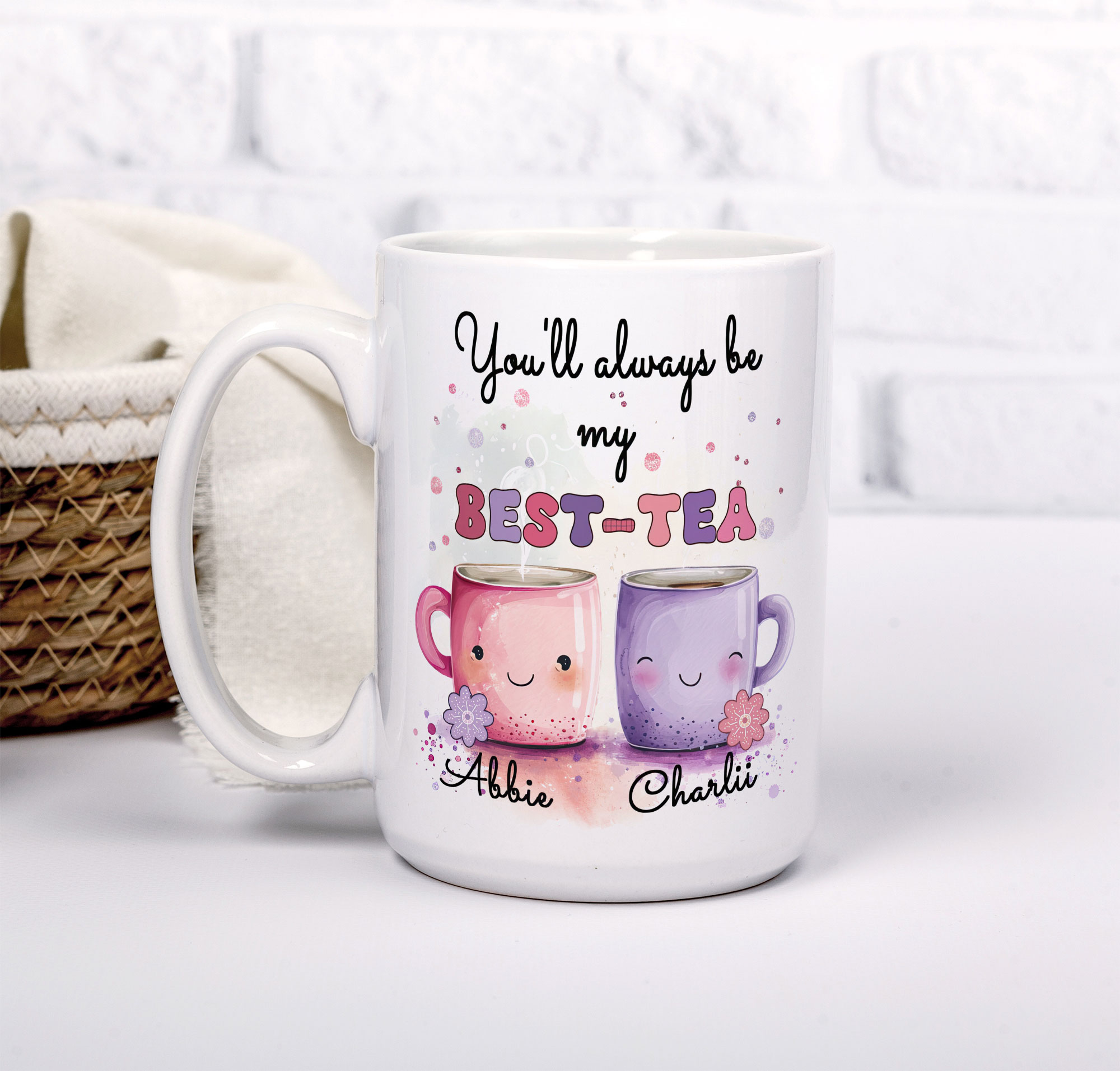 Personalised Best-Tea Mug - Friendship Gift for Best Friend - Bestie - Image 2