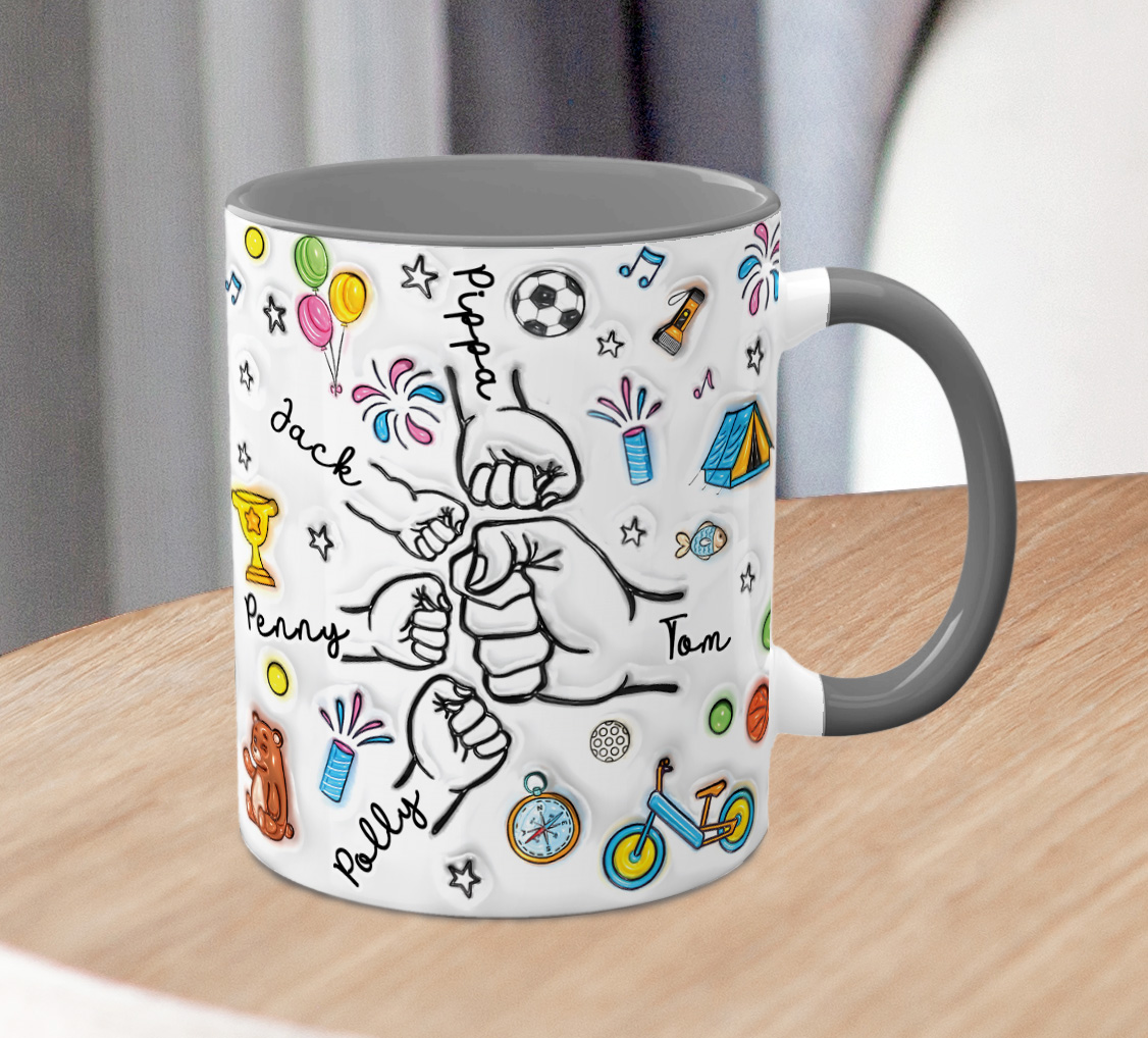 Personalised Daddy Fist Bump Mug – Gift from Kids - Image 5