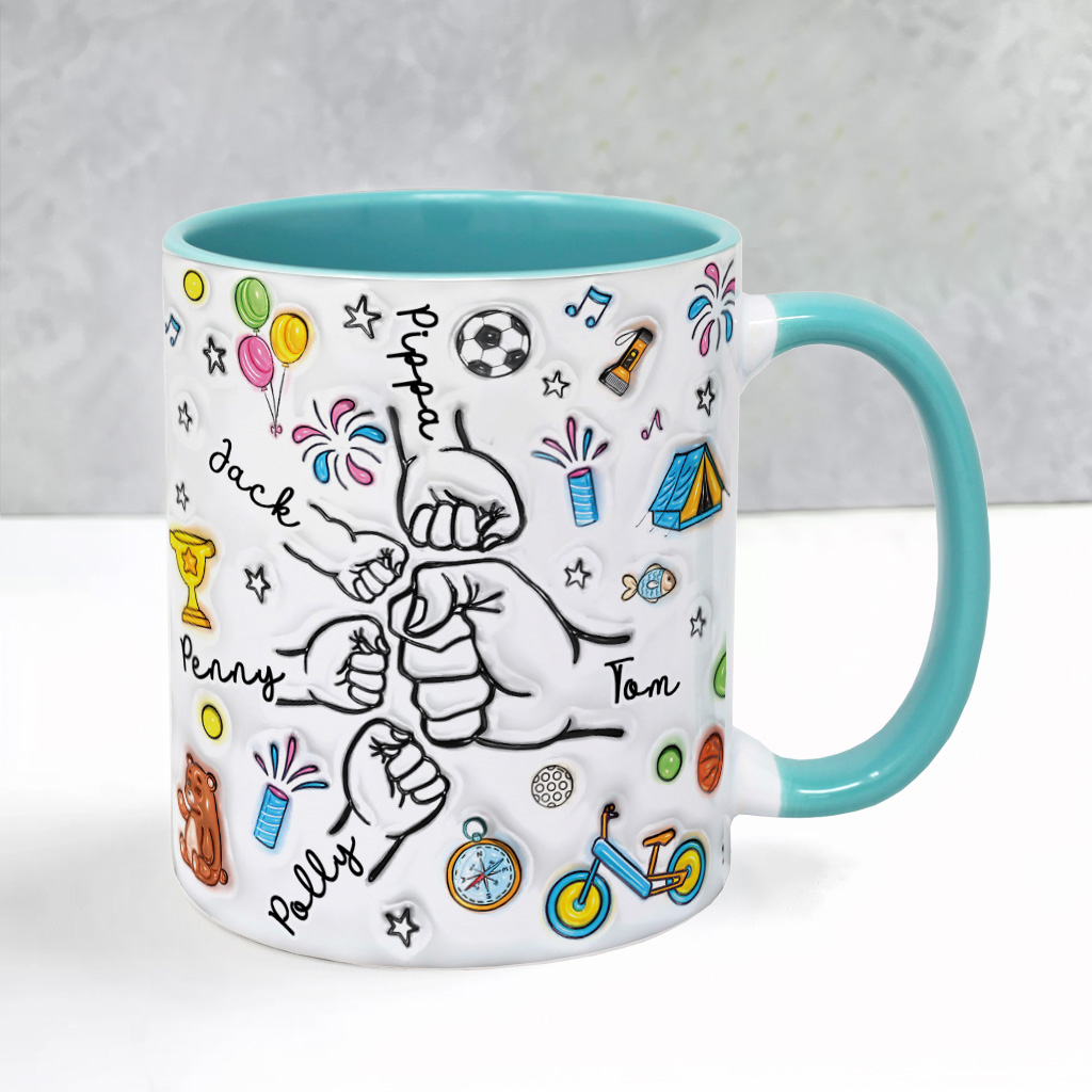Personalised Daddy Fist Bump Mug – Gift from Kids - Image 4