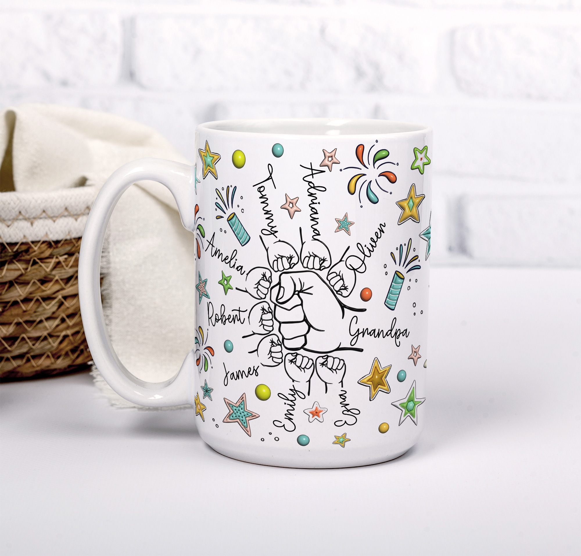 Personalised Daddy Fist Bump Mug – Custom Family Gift for Dad - Image 4