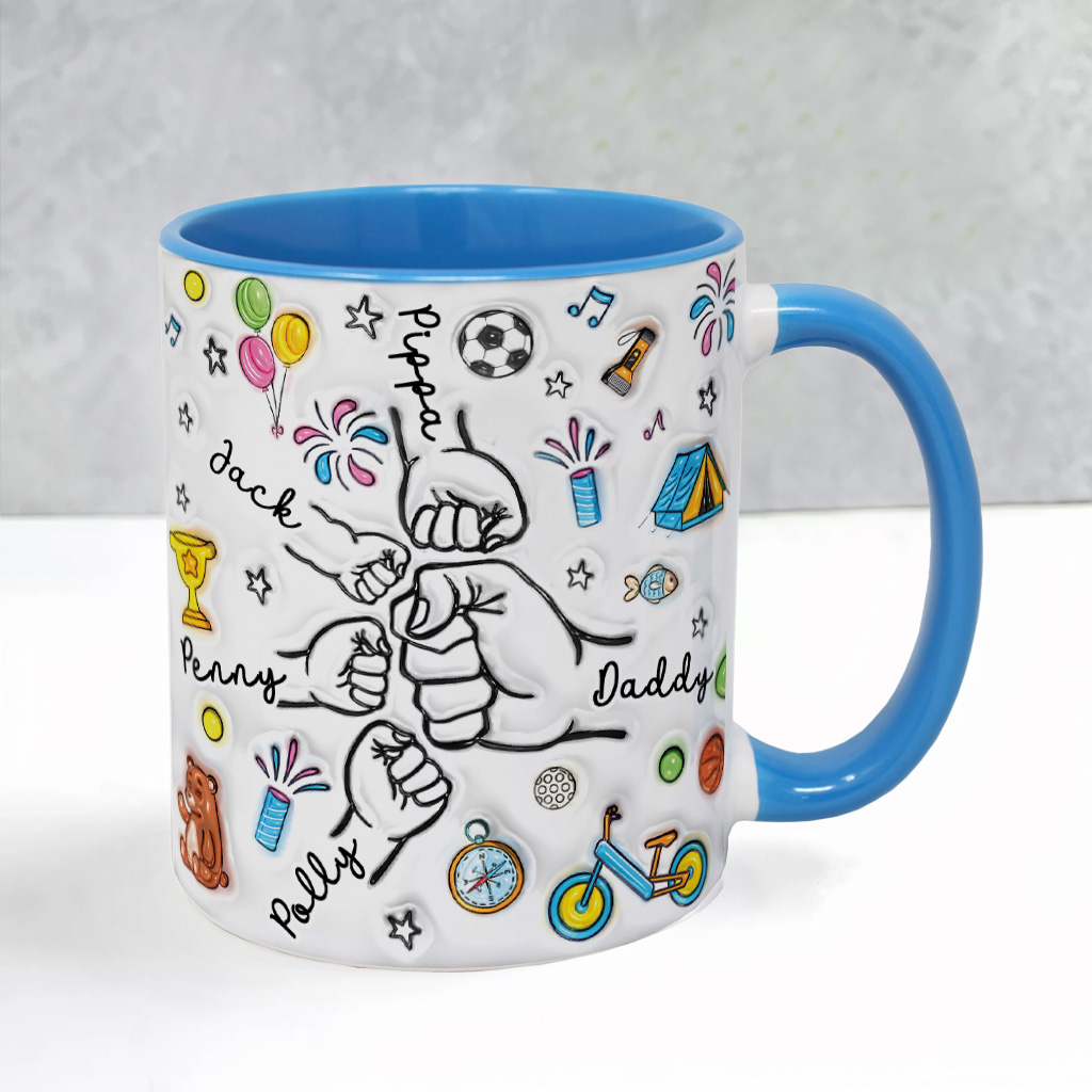 Personalised Daddy Fist Bump Mug – Gift from Kids - Image 3