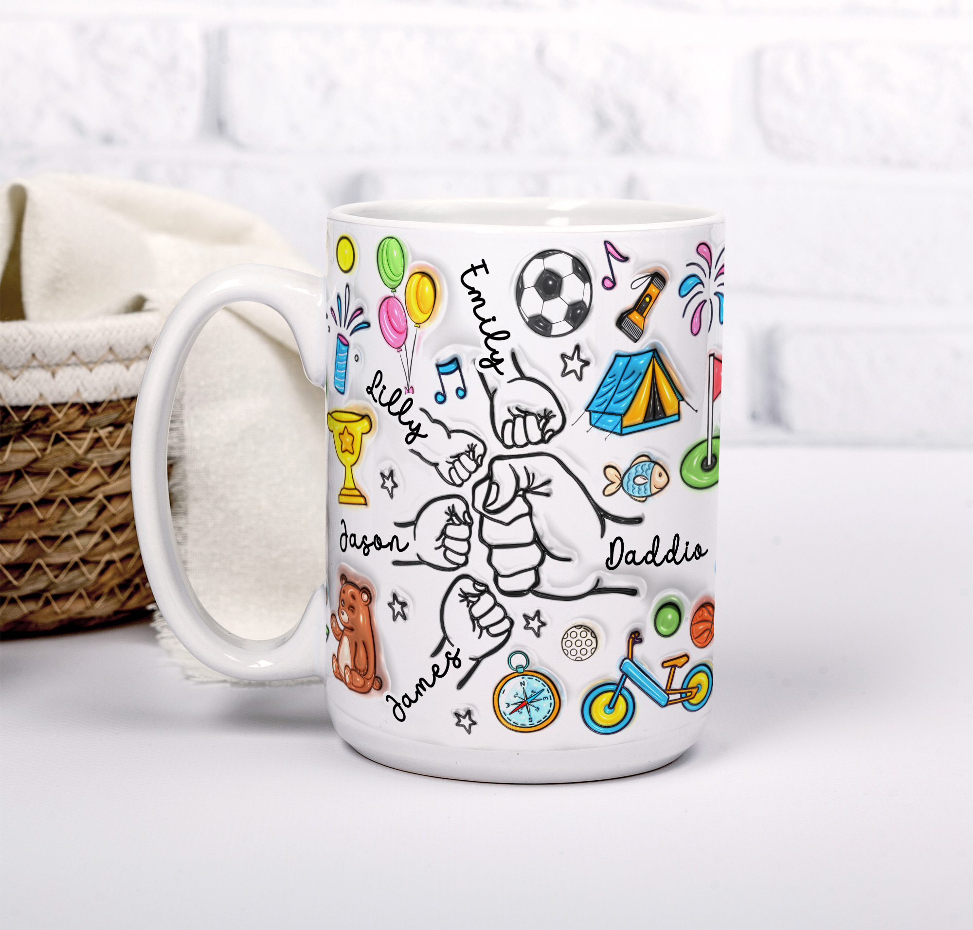 Personalised Daddy Fist Bump Mug – Gift from Kids - Image 2