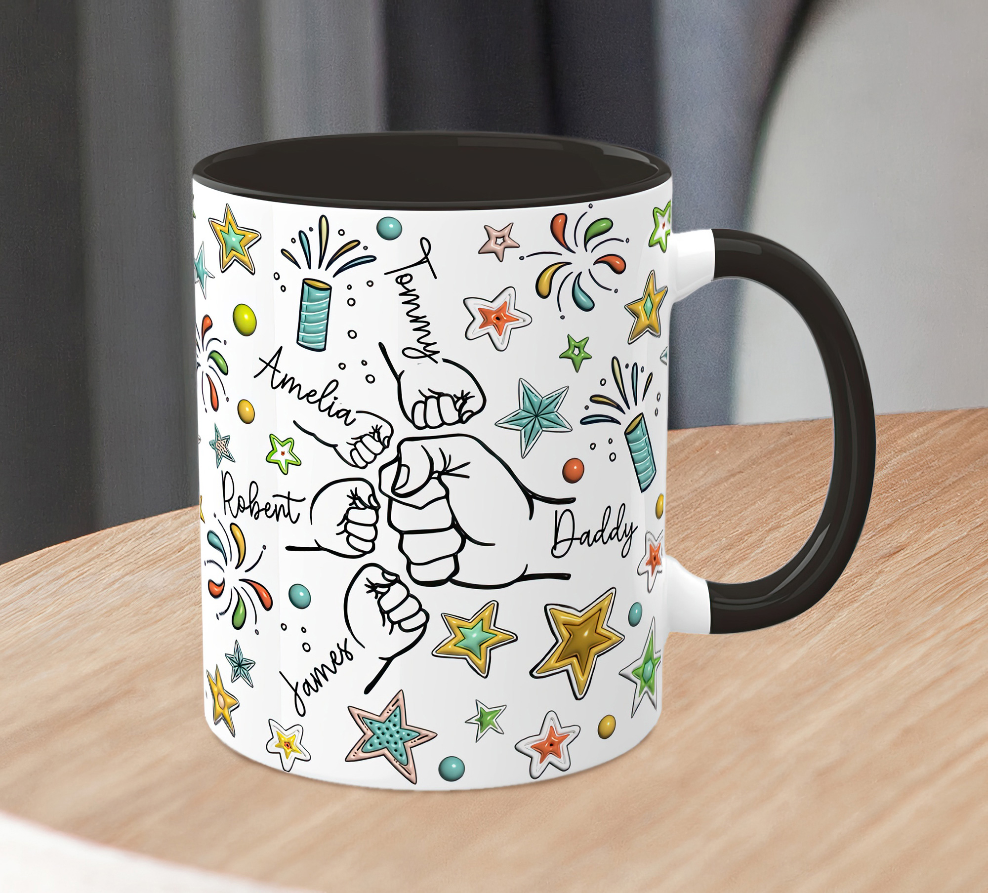 Personalised Daddy Fist Bump Mug – Custom Family Gift for Dad - Image 2
