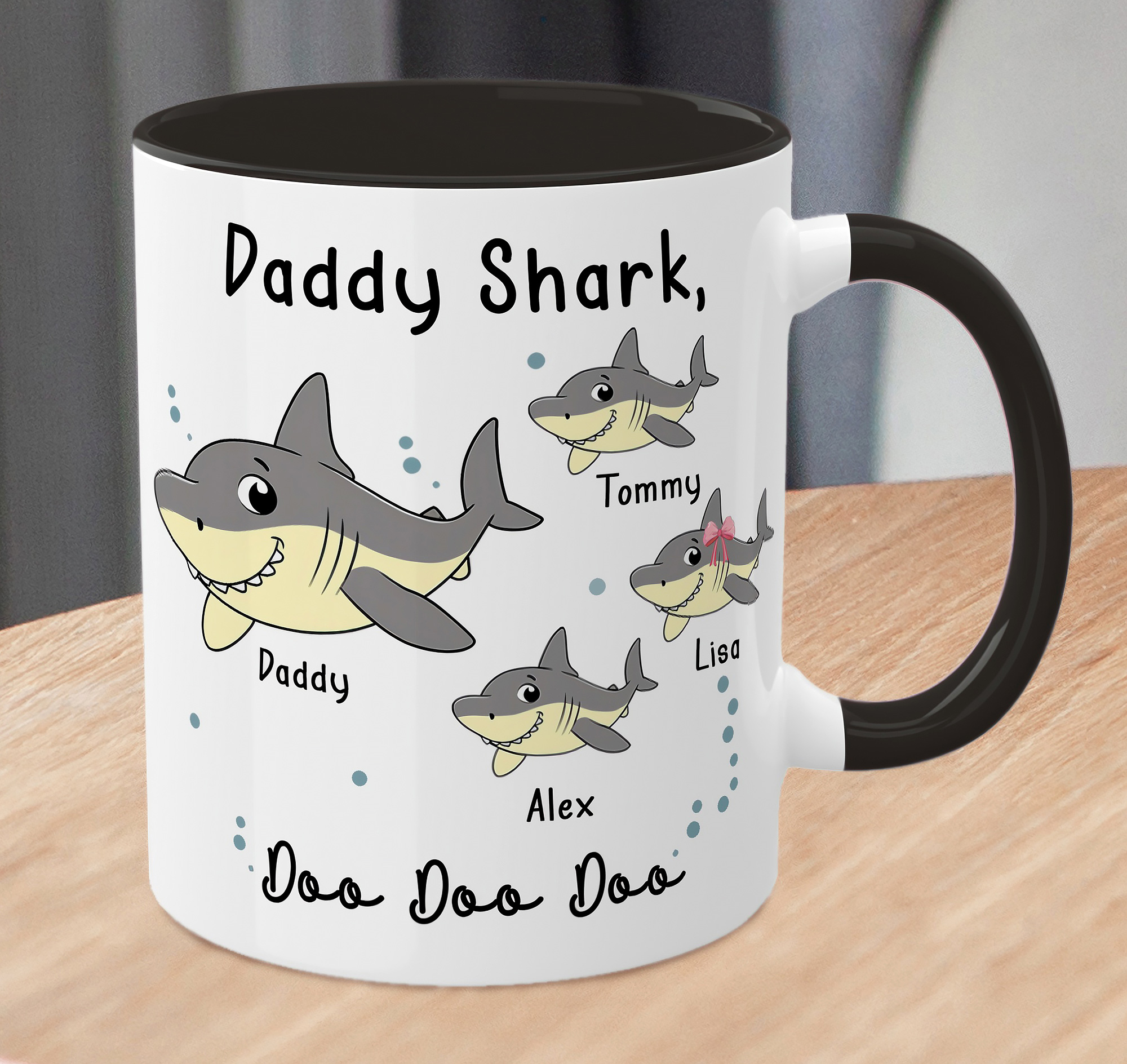 Personalised Daddy Shark Mug - Father's Day Gift - Image 2