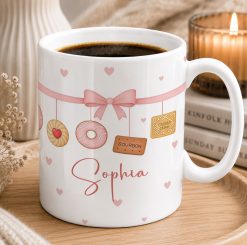 Personalised Biscuit Lover Mug – Custom Name Cute Cookie Coffee Cup