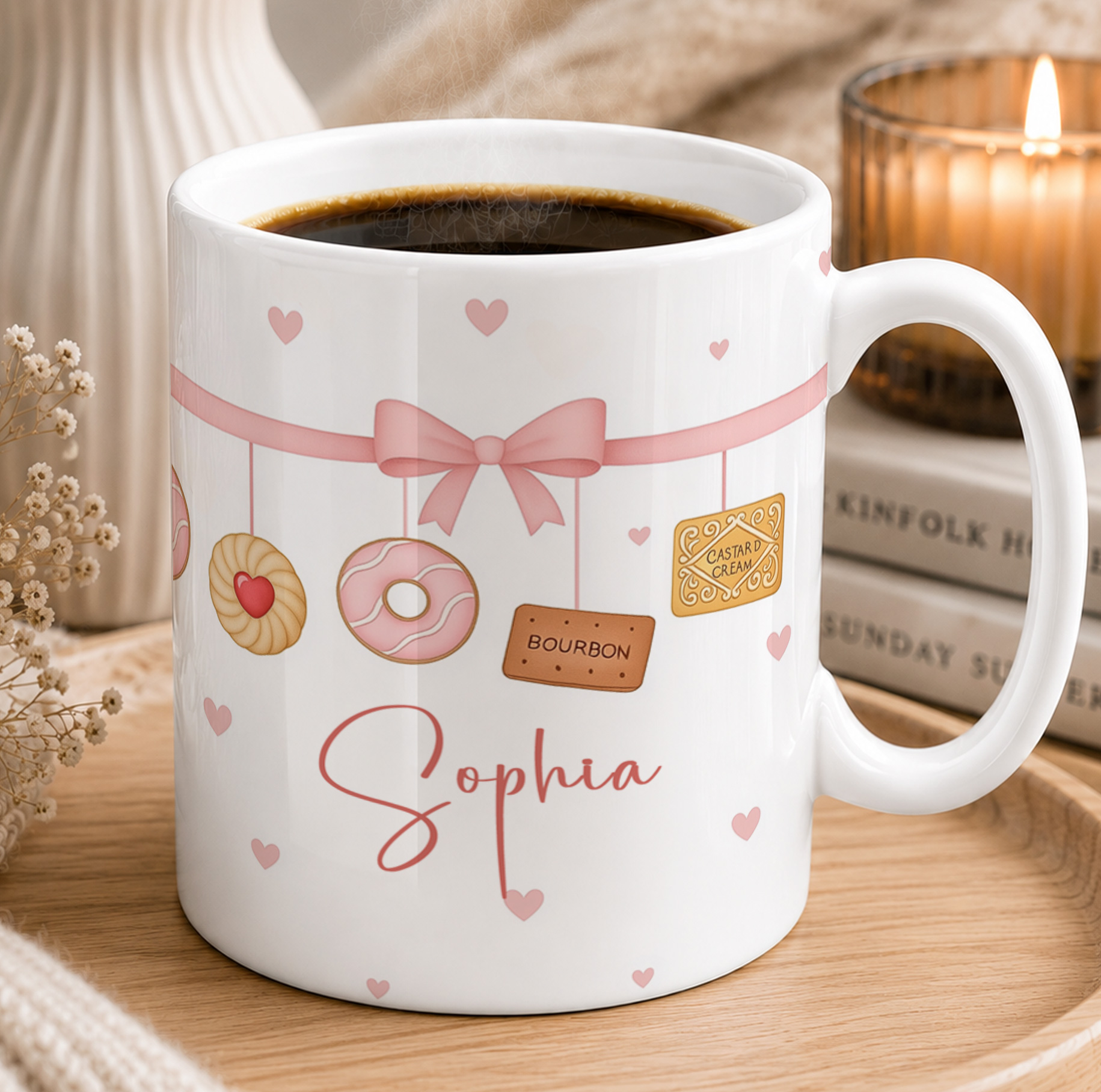 Personalised Biscuit Lover Mug – Custom Name Cute Cookie Coffee Cup