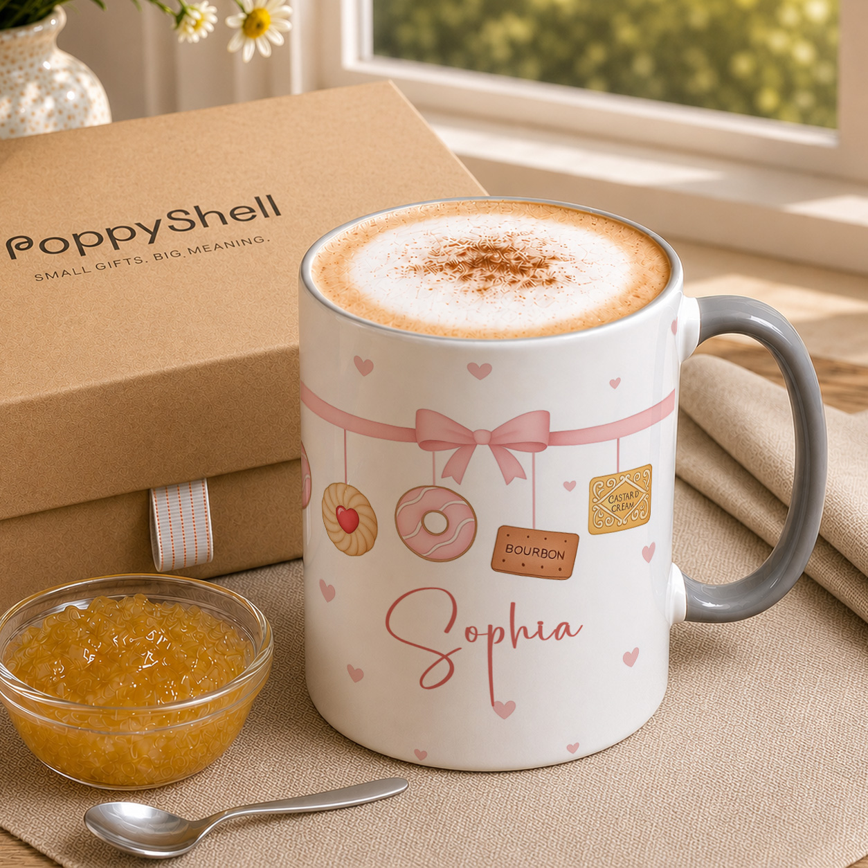 Personalised Biscuit Lover Mug – Custom Name Cute Cookie Coffee Cup - Image 4