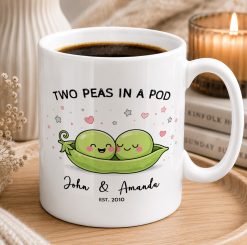 Personalised Two Peas in a Pod Mug – Couple Gift