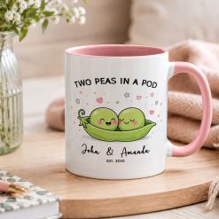 Alternative view of Personalised Two Peas in a Pod Mug – Couple Gift