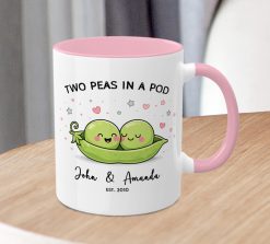 Alternative view of Personalised Two Peas in a Pod Couple Mug
