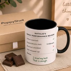 Alternative view of Personalised Daily Performance Review Mug