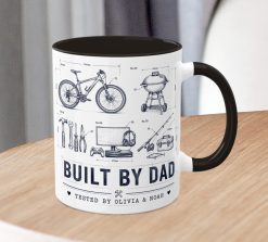 Alternative view of Personalised Built By Dad Mug – Custom Father’s Day Gift