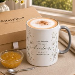 Kindness Quote Mug – Inspirational Floral Coffee Cup Gift - Image 3