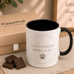 Less Stress More Cat Mug – Funny Cat Lover Gift - Image 3