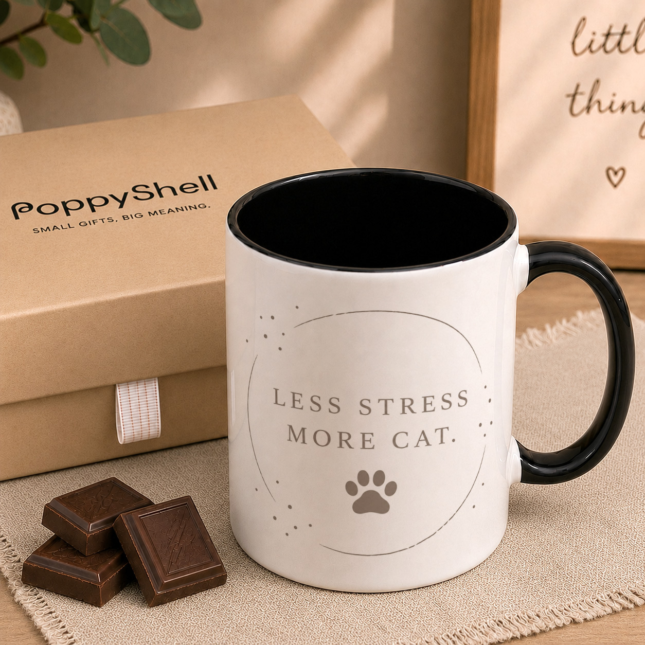 Less Stress More Cat Mug – Funny Cat Lover Gift - Image 3