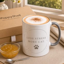 Alternative view of Less Stress More Cat Mug – Funny Cat Lover Gift