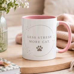 Less Stress More Cat Mug – Funny Cat Lover Gift - Image 4