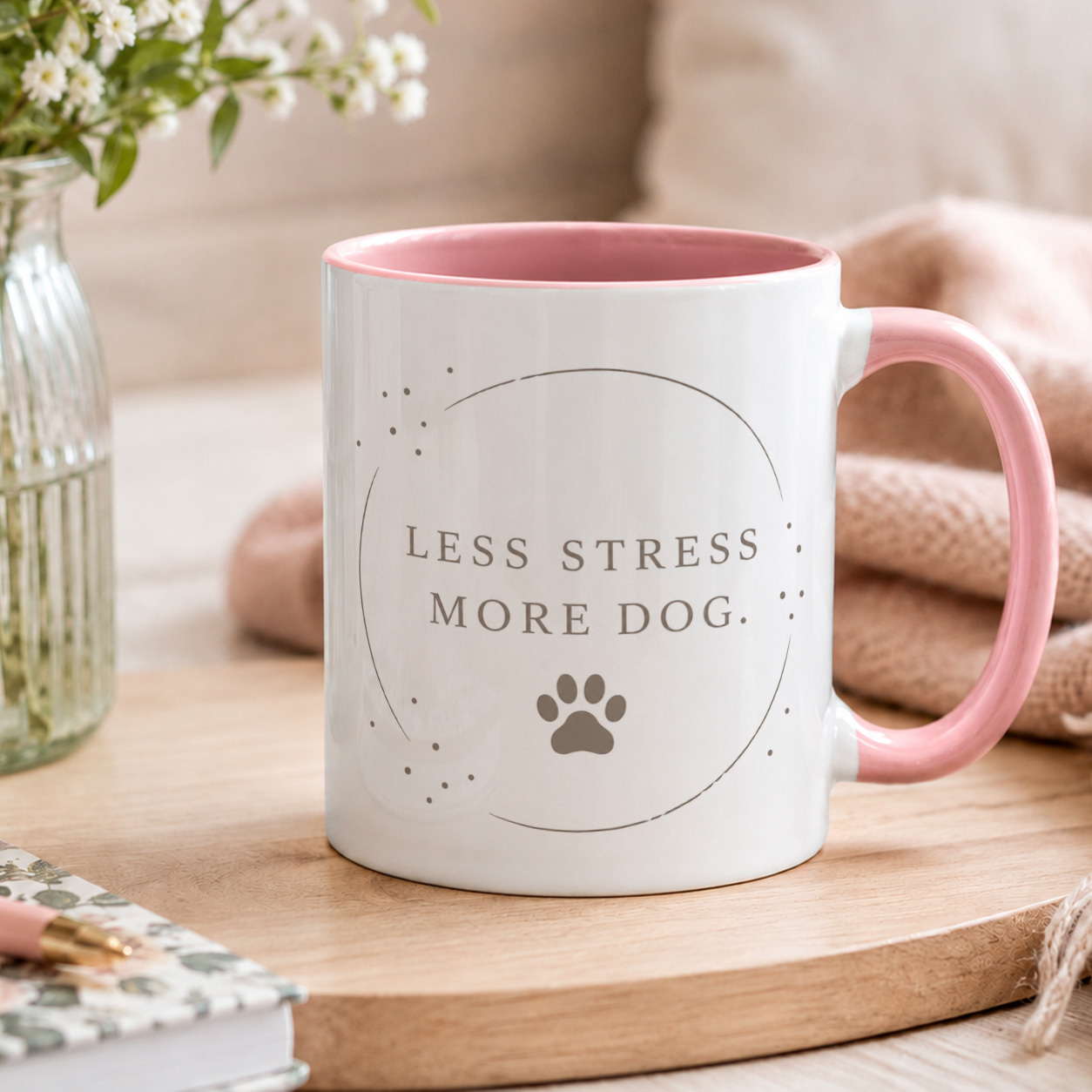 Less Stress More Dog Mug – Funny Dog Lover Coffee Cup - Image 4