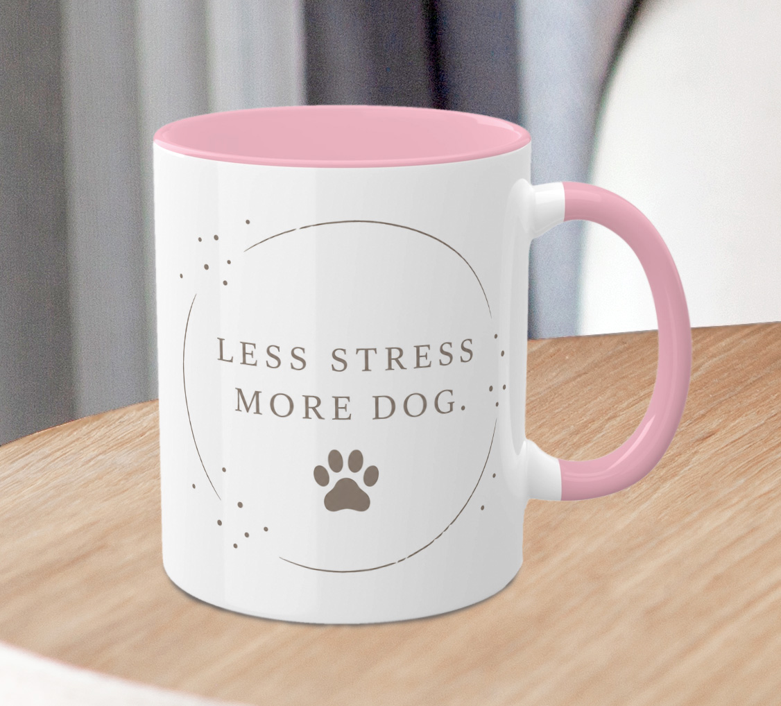 Less Stress More Dog Mug – Funny Dog Lover Coffee Cup - Image 4