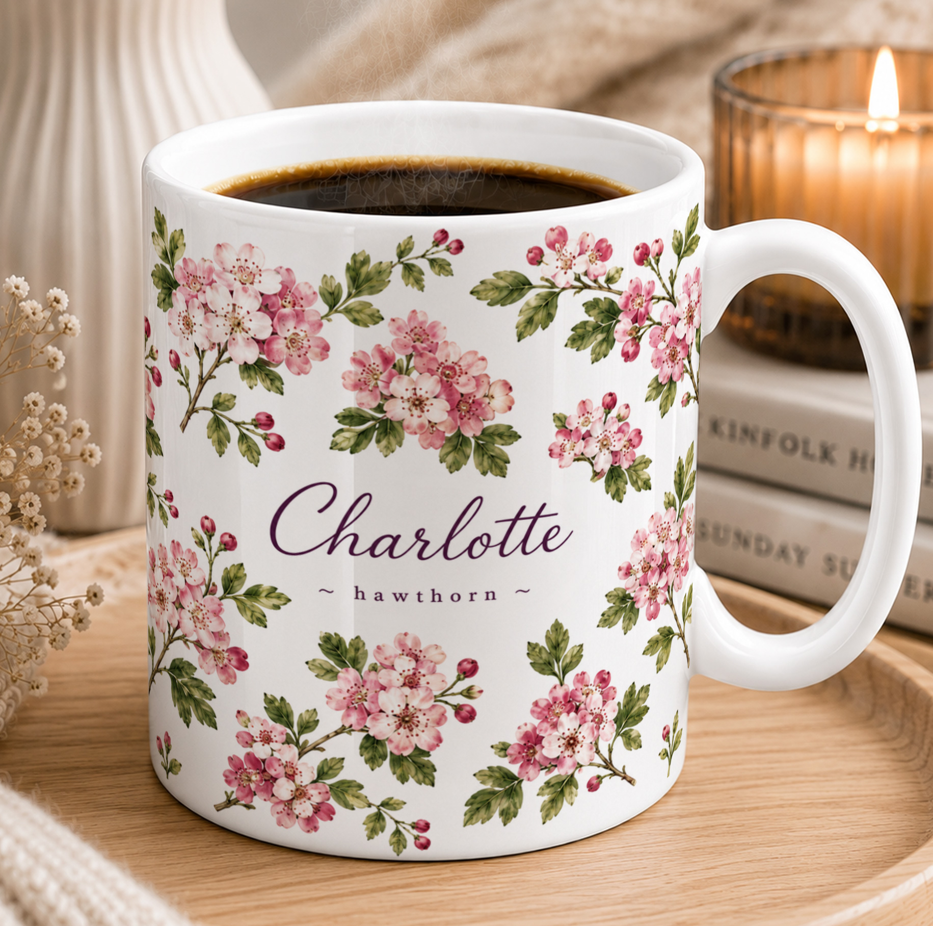 Personalised Birth Flower Mug — Custom Name & Birth Month Keepsake