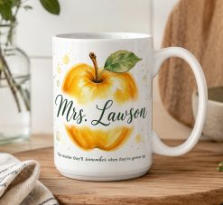 Personalised Teacher Apple Mug – Custom Name Thank You Gift - Image 5