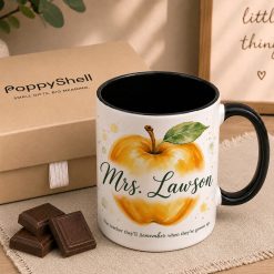 Personalised Teacher Apple Mug – Custom Name Thank You Gift - Image 3