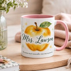 Personalised Teacher Apple Mug – Custom Name Thank You Gift - Image 4
