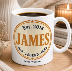 Personalised Dad Legend Mug – Custom Name & Year Gift for Father