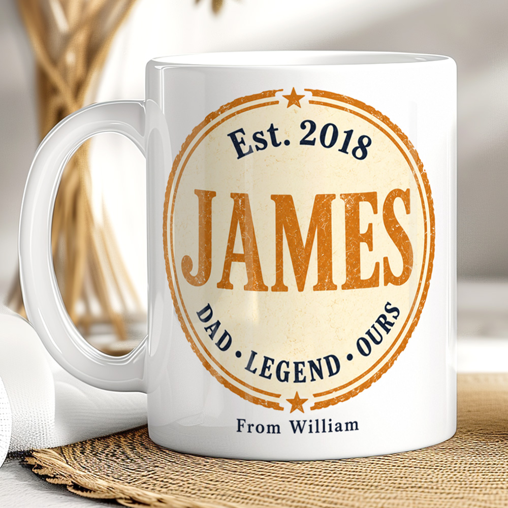 Personalised Dad Legend Mug – Custom Name & Year Gift for Father