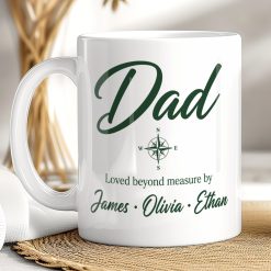 Personalised Dad Compass Mug – Custom Father's Gift with Children’s Names