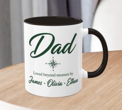 Alternative view of Personalised Dad Compass Mug – Custom Father's Gift with Children’s Names