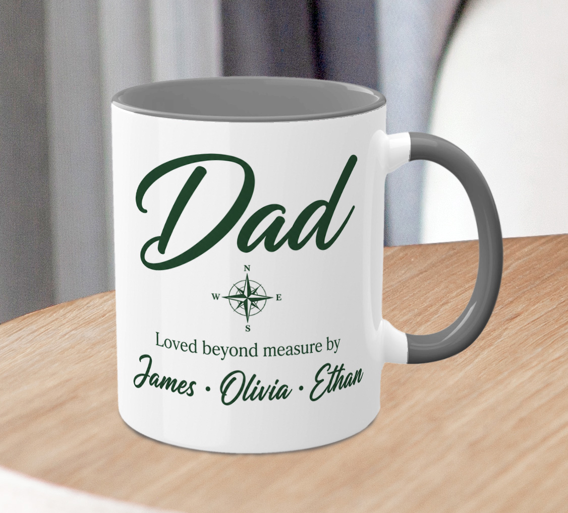 Personalised Dad Compass Mug – Custom Father's Gift with Children’s Names - Image 3