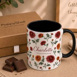 Alternative view of Personalised Birth Flower Mug — Custom Name & Birth Month Keepsake