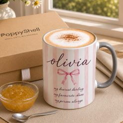 Personalised Pink Bow Mug – Custom Name Coquette Gift - Image 3