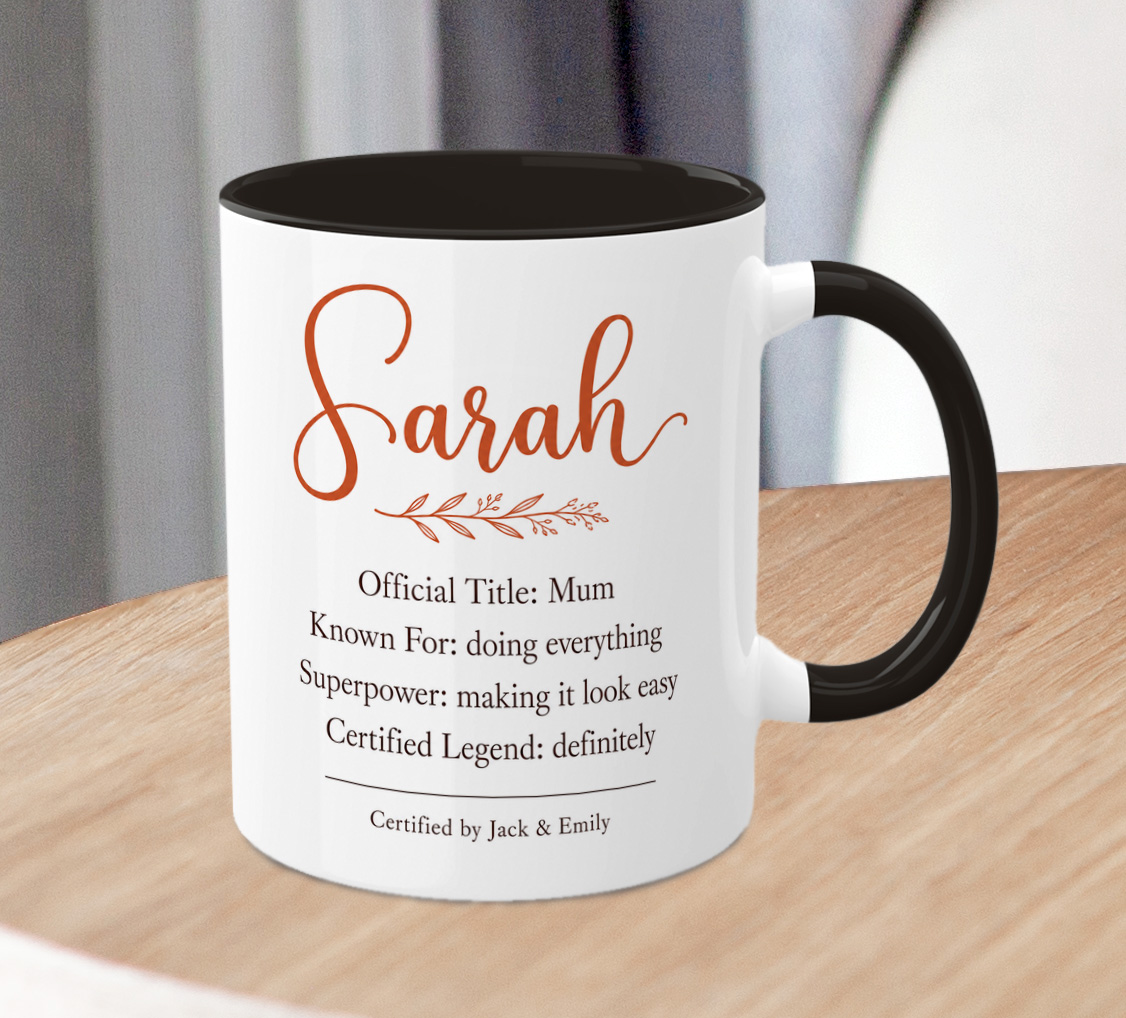 Personalised Mum Certificate Mug – Custom Name Gift from Kids - Image 4