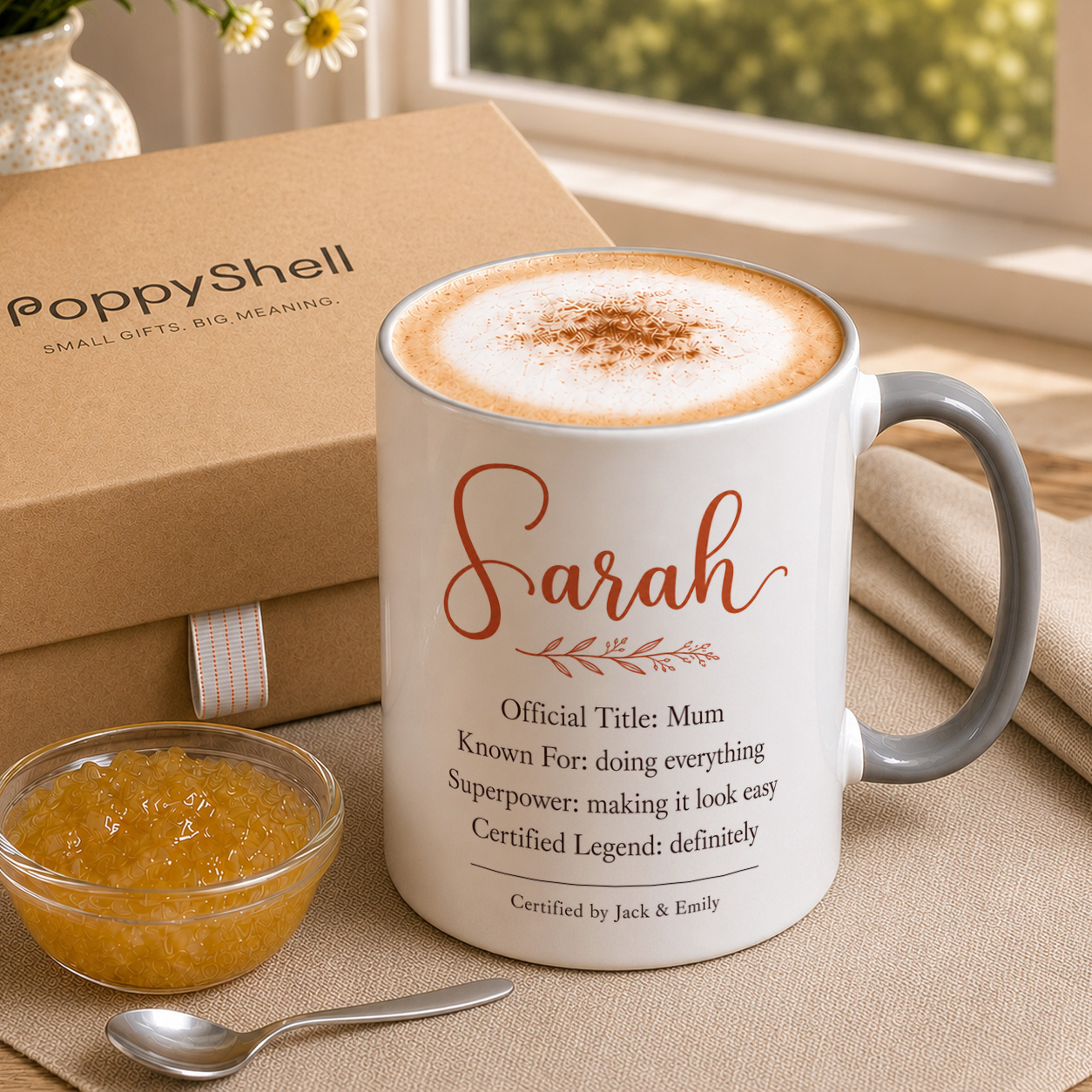 Personalised Mum Certificate Mug – Custom Name Gift from Kids - Image 3